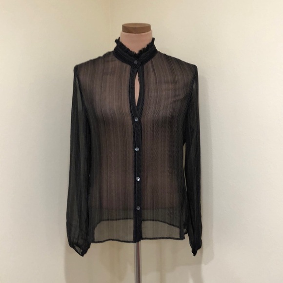 Theory Black Sheer Blouse - Picture 2 of 10